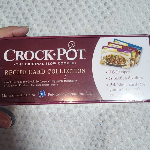 CROCKPOT NWT TIN BOX RECIPE CARD  COLLECTION BOX - Picture 5 of 5